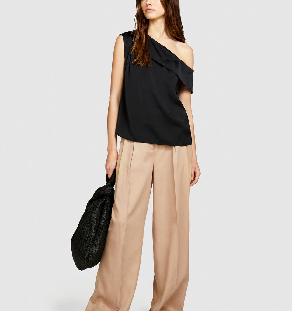 Single-shoulder top - women's tops - Black | Sisley image number 1